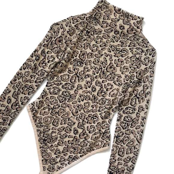 JLUXLABEL Tops - JLUXLABEL Leopard Turtleneck Bodysuit